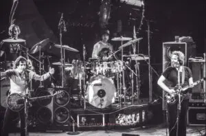 grateful dead foursome- jerry garcia, bob weir, bill kreutzmann, mickey hart red rocks CO 1982