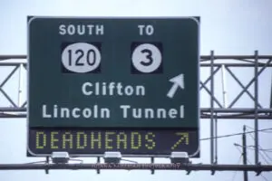 state highway signage directs deadheads - jersey turnpike 1995